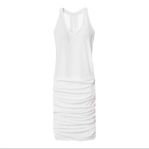 Athleta Tee Racerback Ruched Sleeveless Midi
Dress White Med